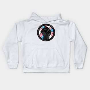 BLM Stained Glass Fist (Trans) Kids Hoodie